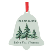 Customize this bell ornament in full color.  Use a photo and add the name and date.  Make any design you want!  This is a great Christmas present or wedding gift, to mark 1st Christmas together. Upload a photo that covers the bell, we will do the rest.